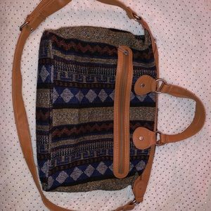 Brown/Multi-colored Tribal Print Purse